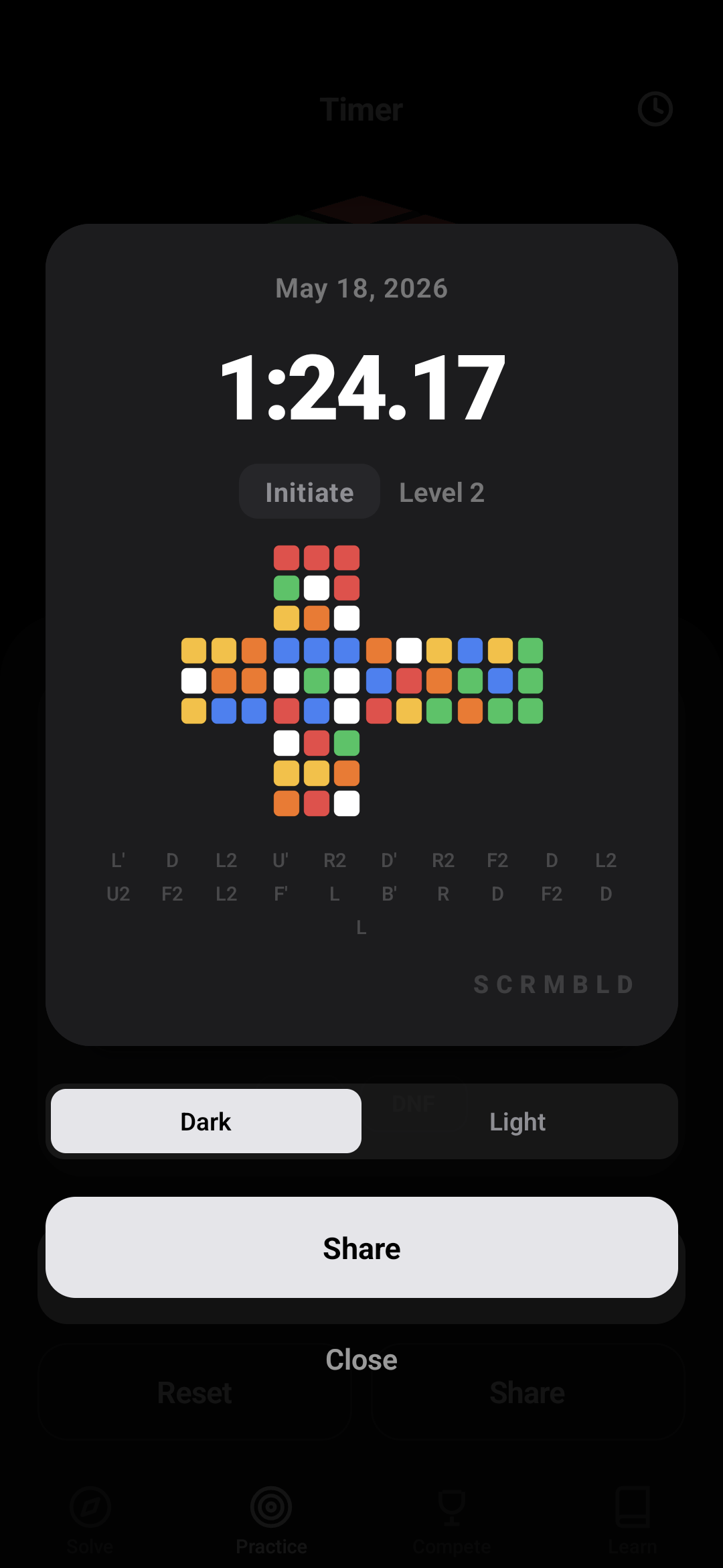 In-app share modal