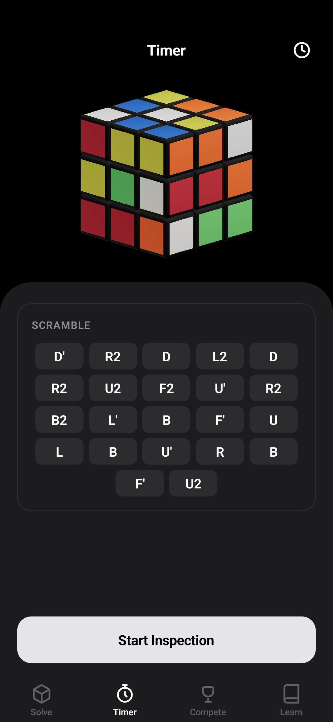 Timer with scramble