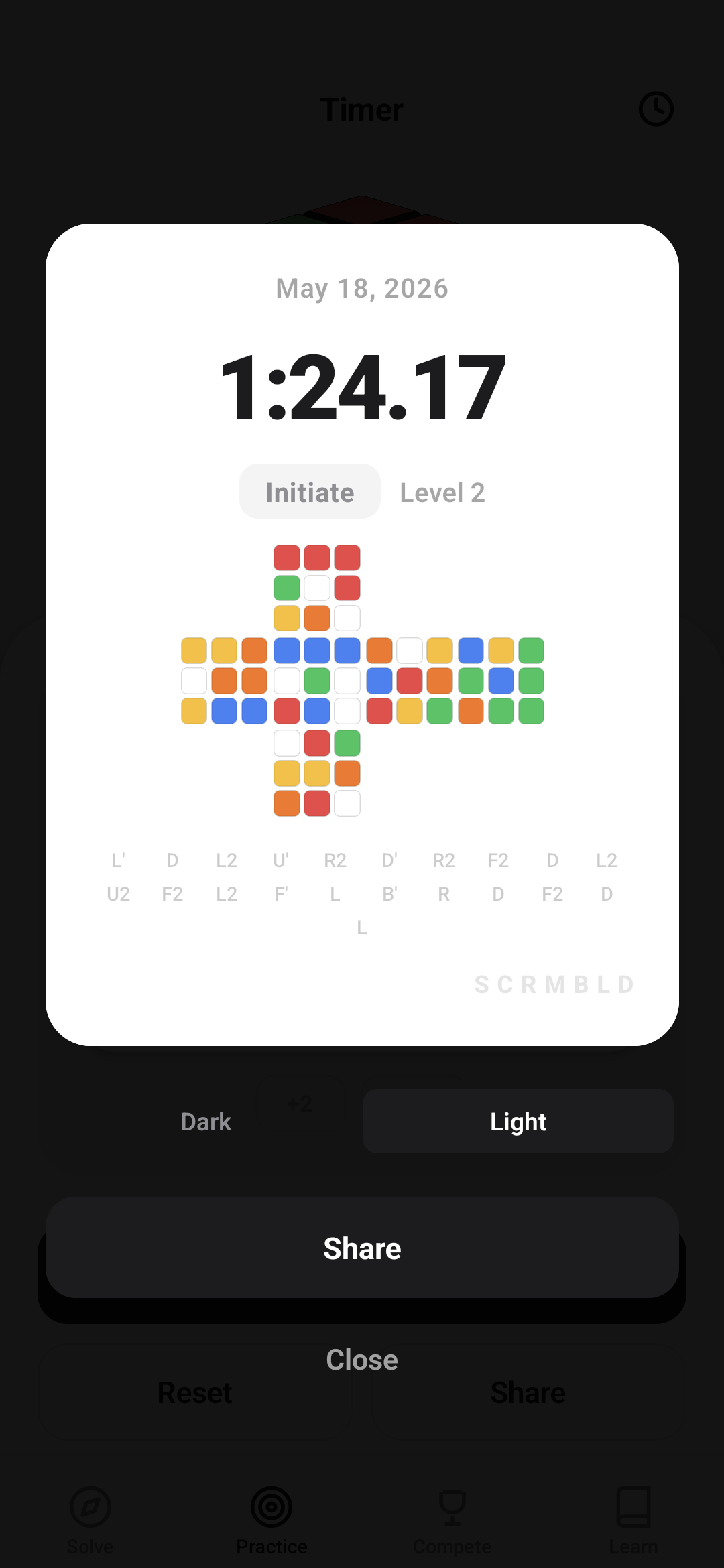 In-app share modal