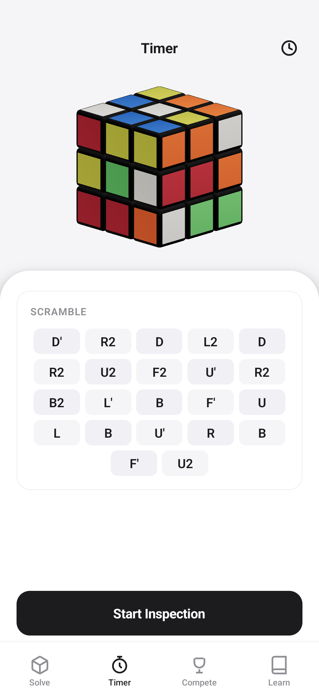 Timer with scramble
